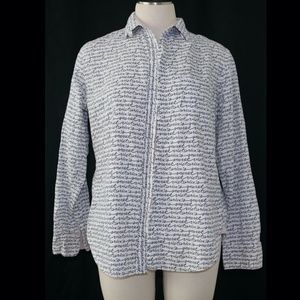 Victoria’s Secret button down sleep shirt white gray
